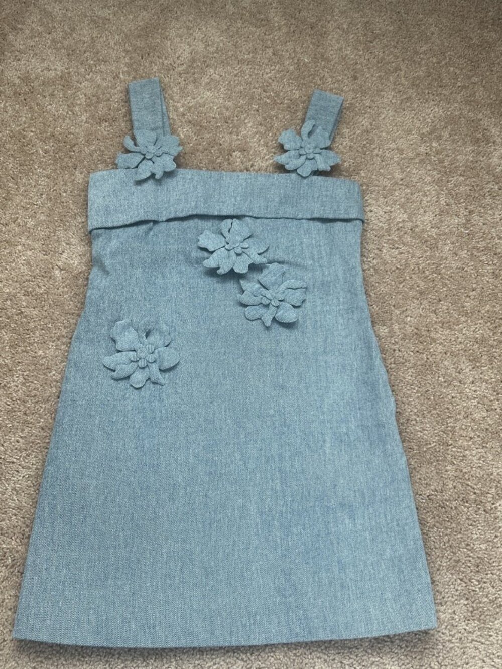 Denm Women's Blue Floral Sleeveless Mini Dress Size M New With Tags